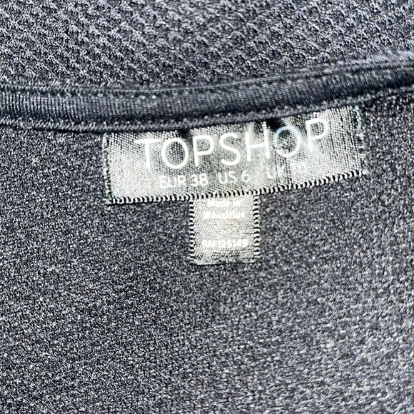 TopShop Black Short Sleeve Thermal Skater Fit & Flare Dress Sz US 6 - Picture 6 of 7
